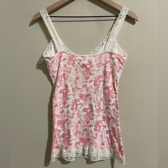Vintage Hollister Womens Y2K Floral Lace V Neck Babydoll Tank Top Large Pink - Picture 5 of 5